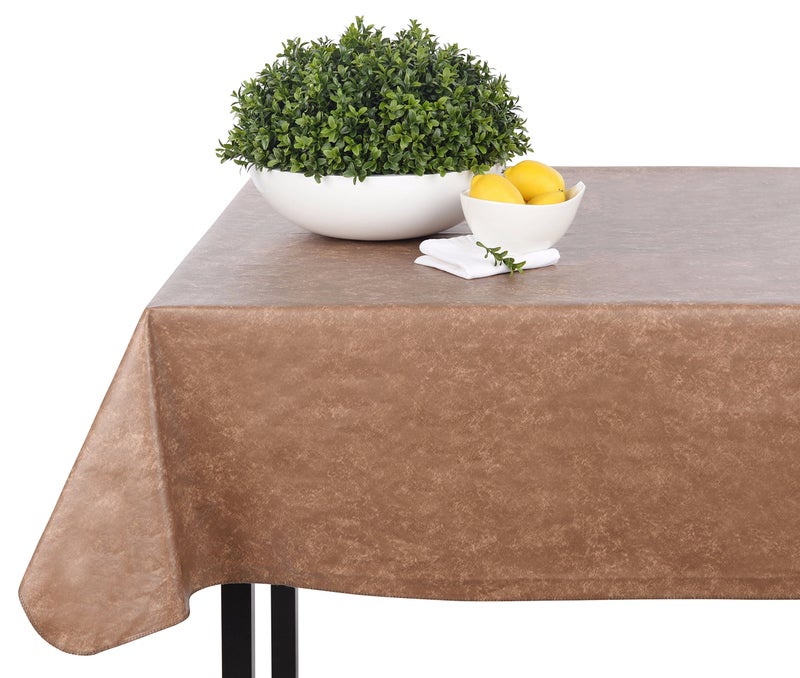 Yourtablecloth Heavy Duty Vinyl Rectangle or Square Tablecloth â€“ 6 Gauge Heavy Duty Tablecloth â€“ Flannel Backed â€“ Wipeable Tablecloth with Vivid Colors & Many Sizes 52 x 108 Sand - Image 2